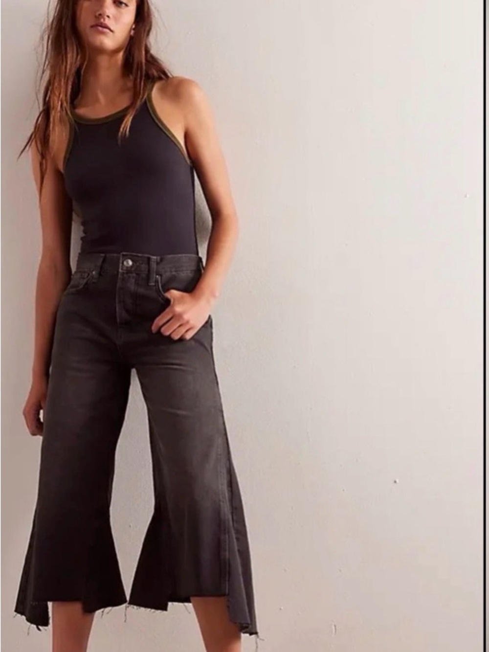 NWT Free People Ripple wide leg crop jeans - Picture 2 of 15